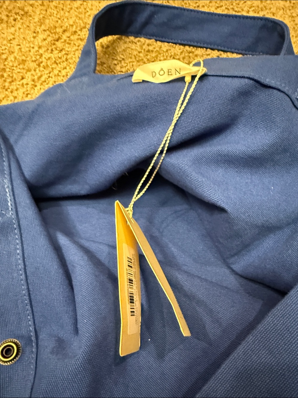 Doen Cobalt Blue Canvas Tote with White Graphic - Picture 2 of 2